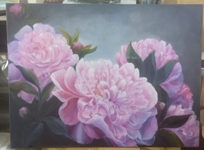 Картина «Пионы перед дождем» | Холст, масло 60х80 см | Художница Ефимова Ольга
