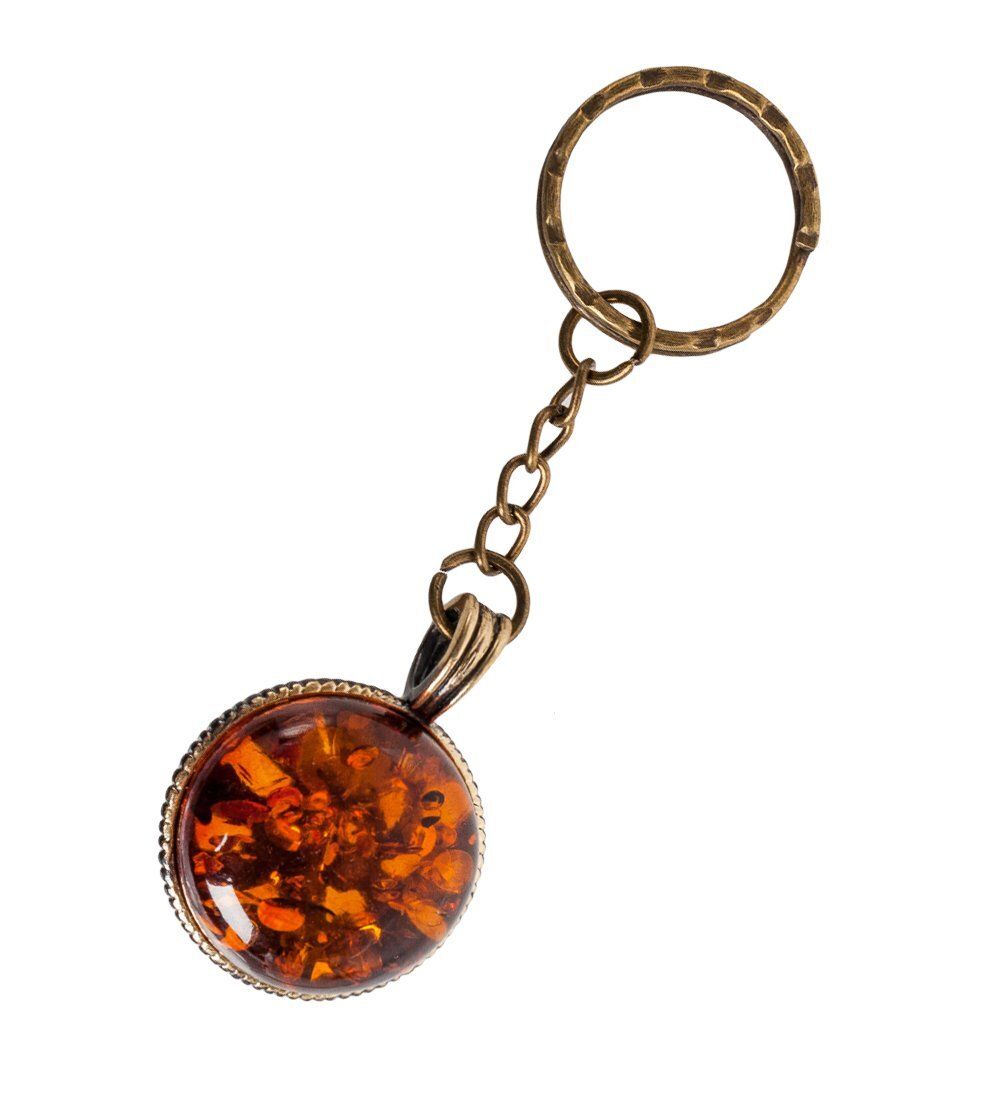 AM- 815 Брелок «Знак зодиака-Дева» (латунь, янтарь)