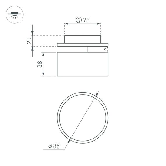Встраиваемый светодиодный спот Arlight LGD-Pot-Built-R85-12W Warm3000 045776