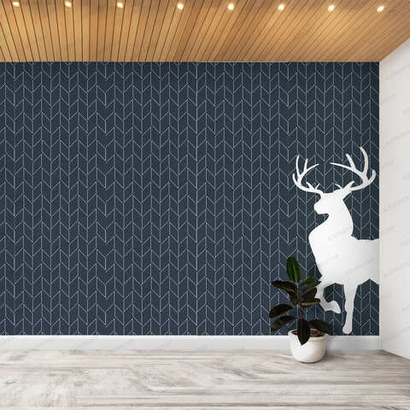 Фотообои Точка роста, фирменные крупные тёмно-серые ромбы, белый олень 048