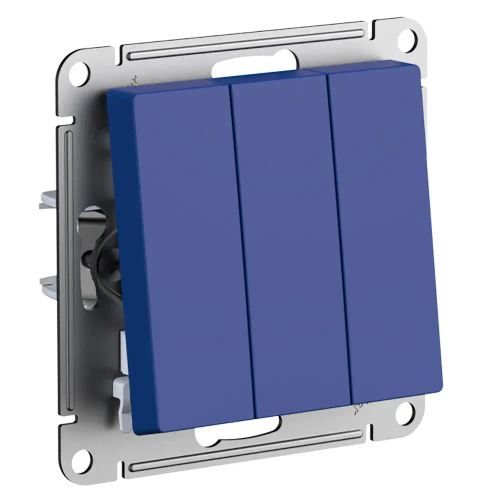 ATLASDESIGN 3-клавишный ВЫКЛЮЧАТЕЛЬ, сх.1+1+1, 10АХ, механизм, АКВАМАРИН