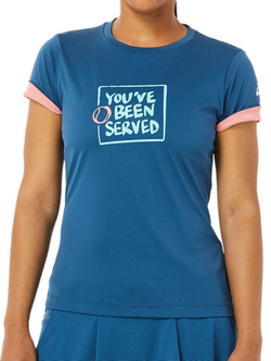 Женская футболка теннисная Asics Court Graphic Tee W - light indigo