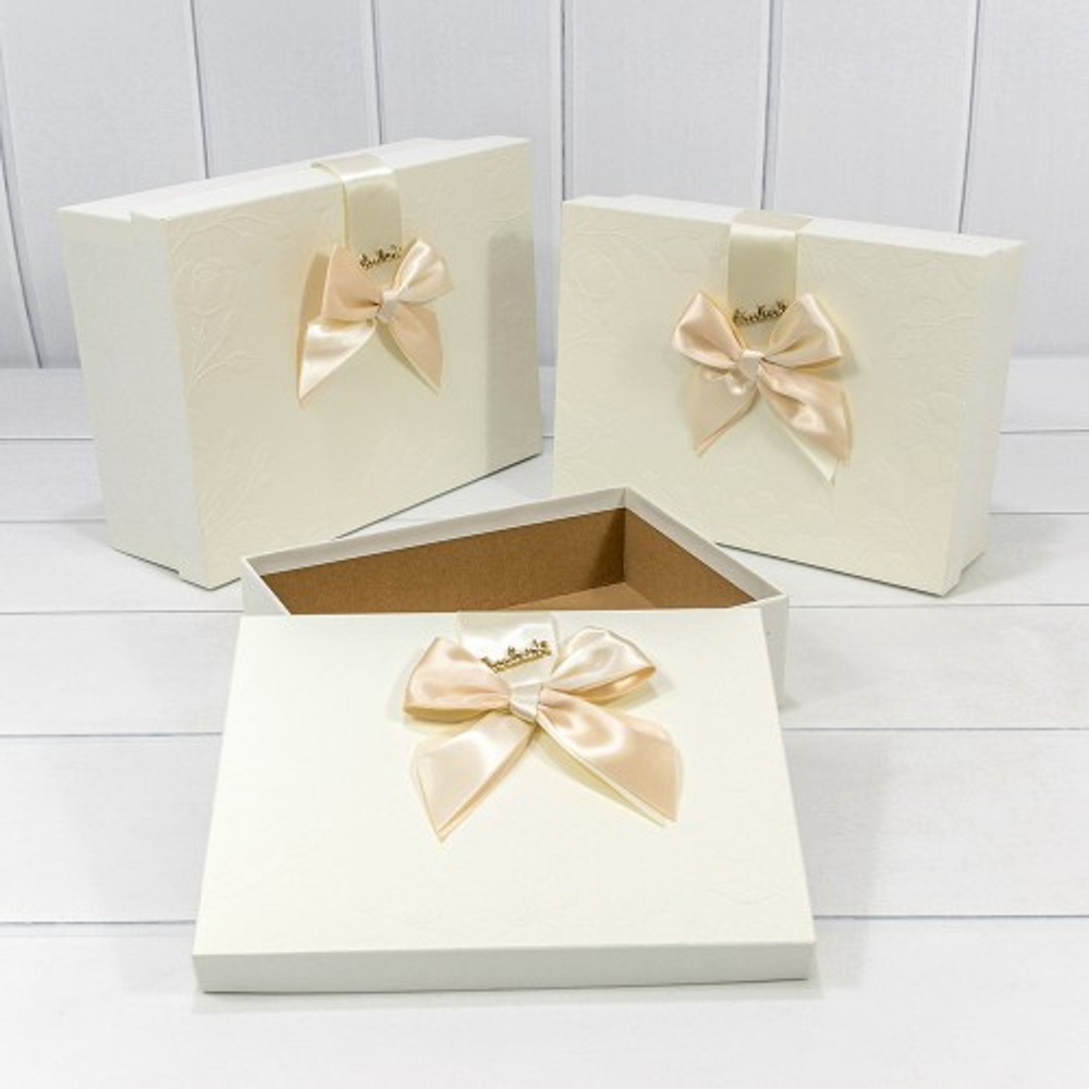 Коробка 29х21х9.5 см Набор 3 шт "Goodluck" (Серый)