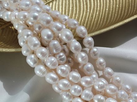 Жемчуг натуральный, рис 9,5-10,5мм