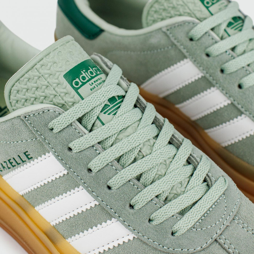кроссовки Adidas Gazelle Bold Green / Gum Wmns