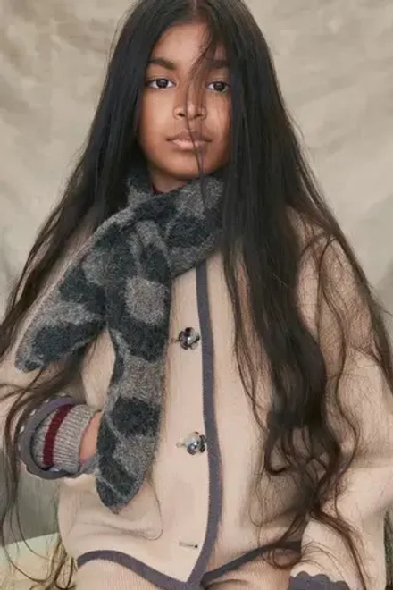 ZARA ШЕРСТЯНАЯ БАНДАНА С ЦВЕТОЧНЫМ УЗОРОМ - LIMITED EDITION, СЕРЫЙ
