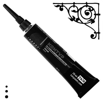 Краски контурные акриловые Таир, цв. черный, 20мл туба