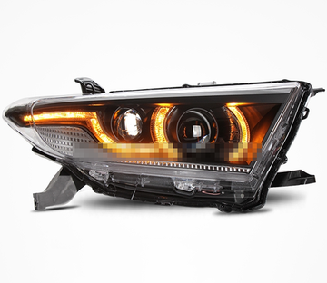 Передние фары Тойота Хайлендер 2011-2013 V9 type [Комплект Л+П; ходовые огни; динамичный поворотник; биксеноновая линза; электрокорректор]