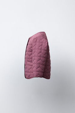 ZARA СТЕГАНАЯ КУРТКА, ТЕМНО-РОЗОВЫЙ