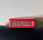 Зажигалка Zippo Classic с покрытием Red Matte, красная в кожаном чехле. Made in USA