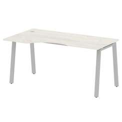 Metal System Стол криволинейный левый на А-образном м/к БА.СА-1 (L) Дуб Наварра/Металл Серый 1600*90