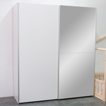 Шкаф купе 170х60х196, Муро, для одежды, с зеркалом, с раздвижной системой Hettich TopLine L, белый, Dipriz