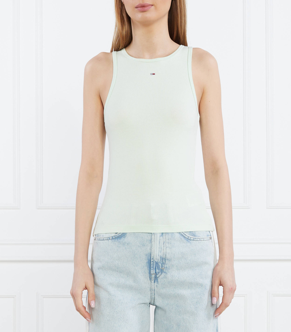 Топ TJW ESSENTIAL RIB TANK Tommy Jeans - фисташковый(DW0DW14875)