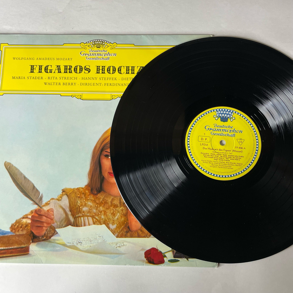 Винтажная виниловая пластинка LP W. A. Mozart Моцарт, Berliner Philharmoniker, Ferdinand Leitner, Figaros Hochzeit (Querschnitt) (Германия 1962) Deutsche Grammophon