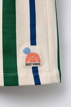 ZARA ШОРТЫ ИЗ МЯГКОЙ ТКАНИ В ПОЛОСКУ С НАШИВКОЙ, РАЗНОЦВЕТНЫЙ