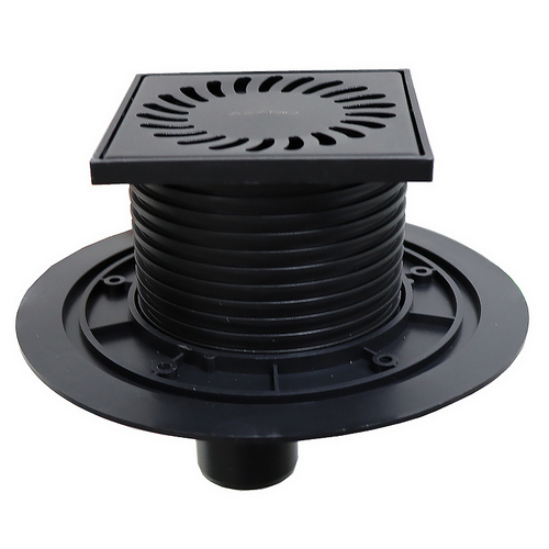 Душевой трап Azario 125х125 D50 вертикальный слив, черный матовый (AZ-384 AC)