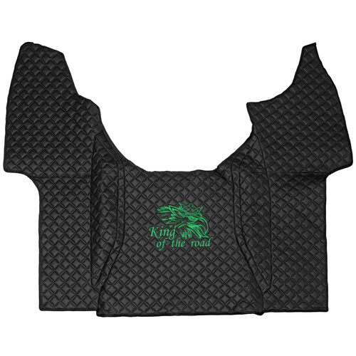 Ковры SCANIA 6 серии P (автомат), (экокожа, черный, черный кант, зеленая вышивка)