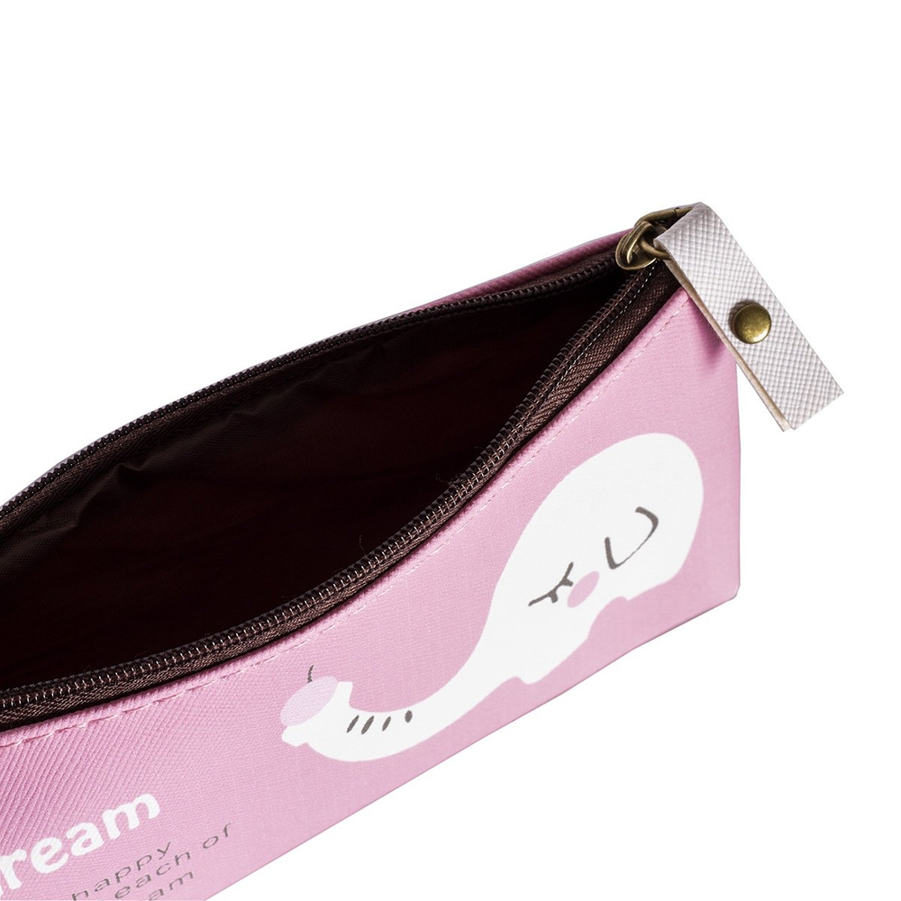 Пенал - косметичка Alingar, ПВХ, молния, 90 х 200 мм, "My dream, Белый слон с яблоком", розовый