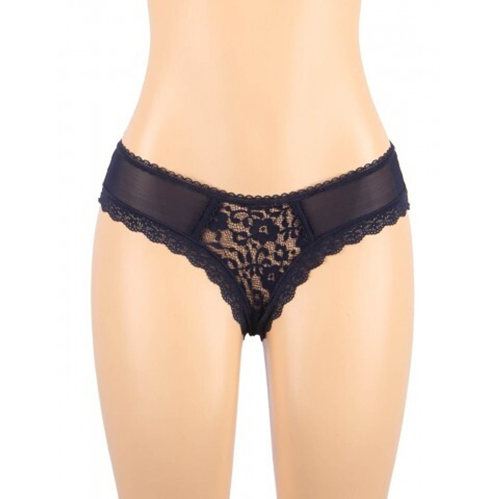 Трусики Sexy Floral, синие, XL-2XL