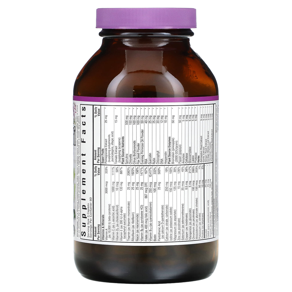 Bluebonnet Nutrition, Super Earth Multinutrient, без железа, 180 капсуловидных таблеток