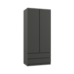 МС Мадера Шкаф ШМ 900*2100*520 (лдсп графит новый )