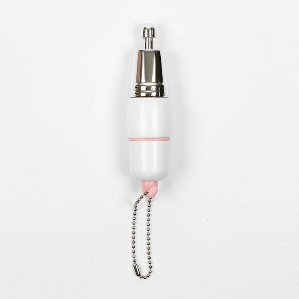 Белый вибратор-брелок с 3 сменными насадками (Цвет: белый)