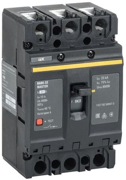 Выключатель автоматический 3п 80А 25кА ВА88-32 MASTER IEK SVA10-3-0080-02