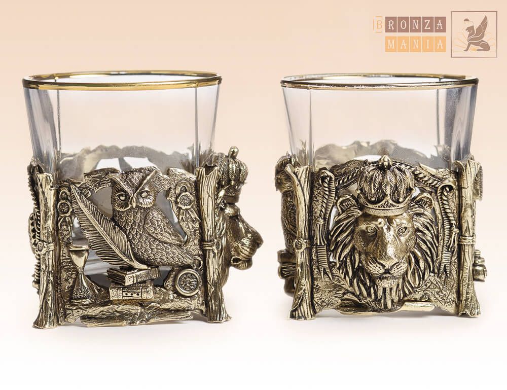 стакан для виски Лев - Сова на книге