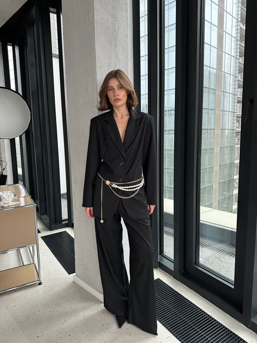 Жакет из вискозы однобортный черный