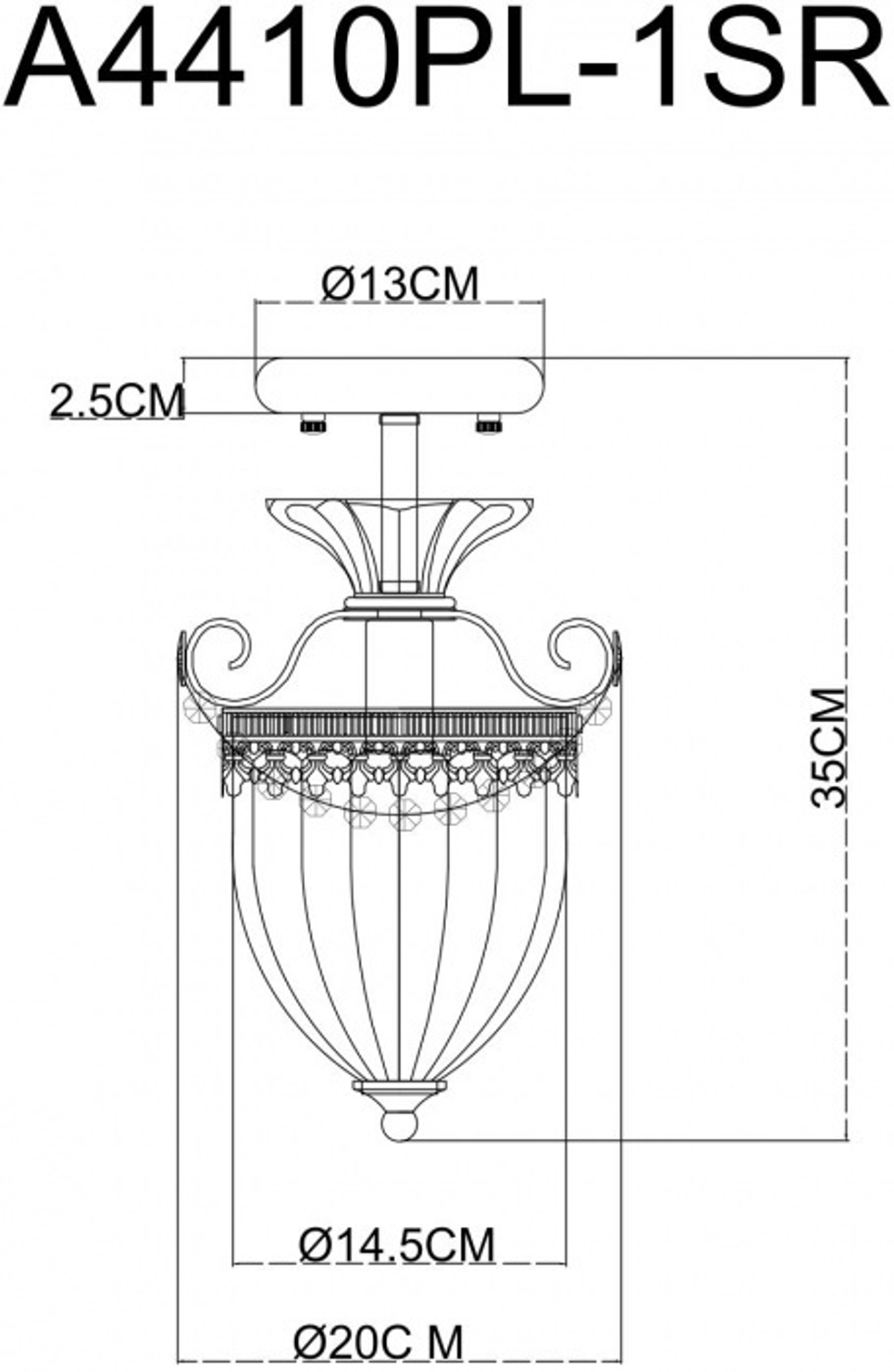 Потолочный светильник Arte Lamp SCHELENBERG A4410PL-1SR