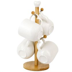 Набор из 4 кружек на подставке " " 18х18х31см v 340мл (подарочная упаковка)