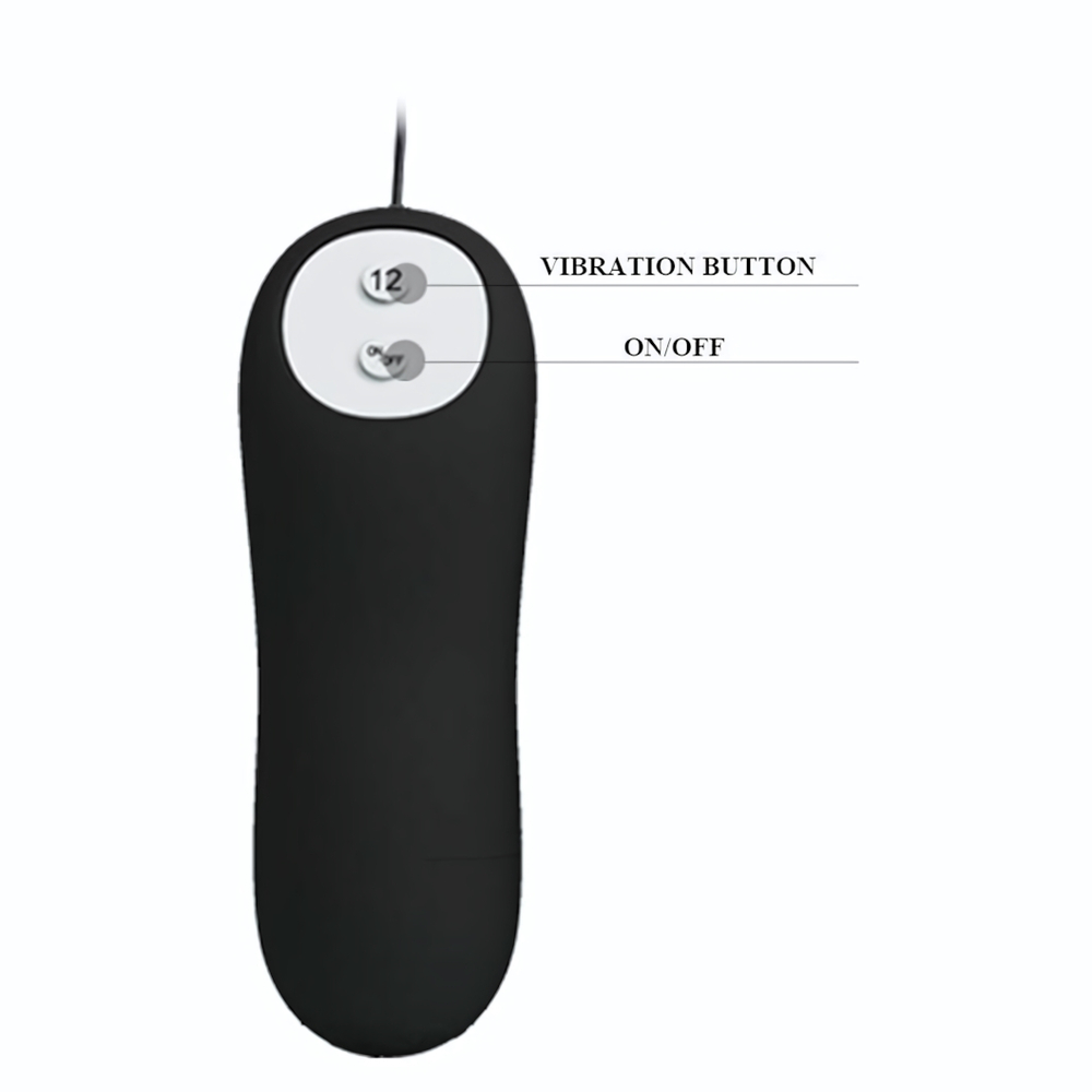 Чёрная анальная пробка с пультом управления - 8,5 см. (Цвет: черный)