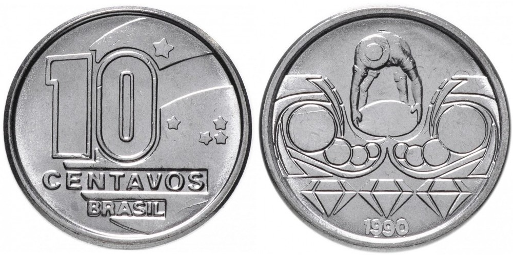 Бразилия 10 сентаво, 1989 - 1990 Шахтёр UNC
