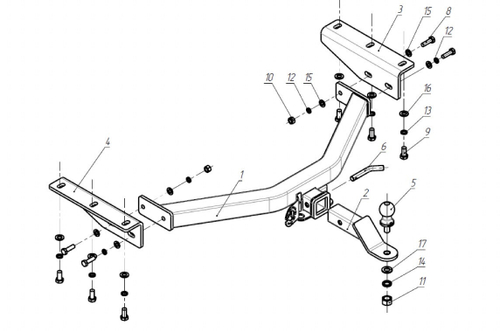 Фаркоп с элект. Smart, на Acura Mdx FA 0858-E (c 2014 г.в.) (паспорт и сертификат в комплекте) Бизон