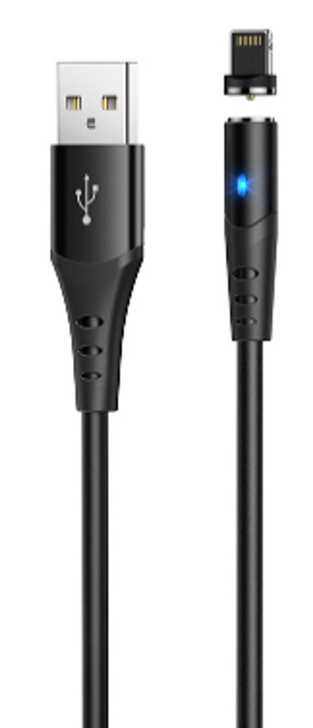 Кабель Hoco X60 2A Magnetic (USB) на (Lightning) 100см силиконовый (черный)