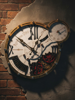 Необычные деревянные часы WOODandROOT Automaton 1789 Gloster с движущимися шестерёнками и металлическими деталями