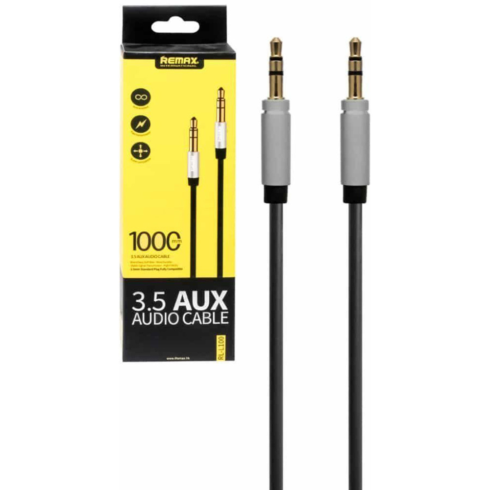 Кабель AUX [3.5 mm - 3.5 mm] Remax L100 (1 м.) Черный