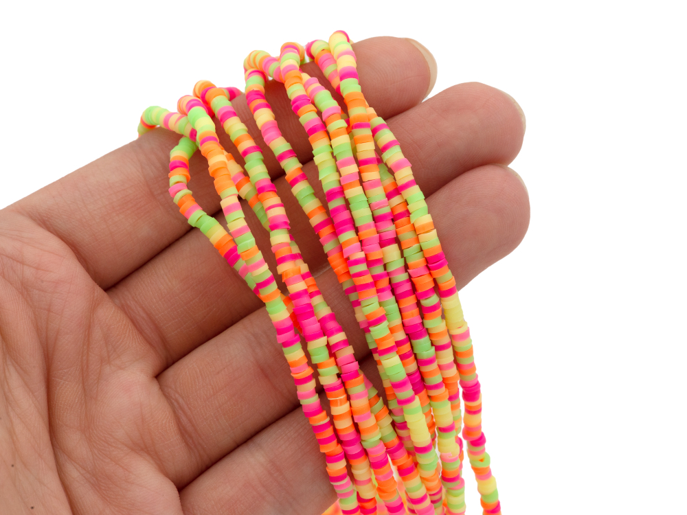 Нить каучуковых бусин 3мм, микс