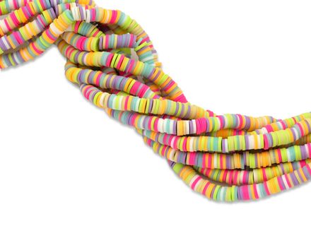 Нить каучуковых бусин 6мм, микс