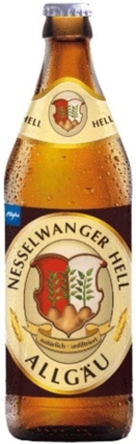 Пиво Нессельвангер Хелль / Nesselwanger Hell 0.5 - стекло