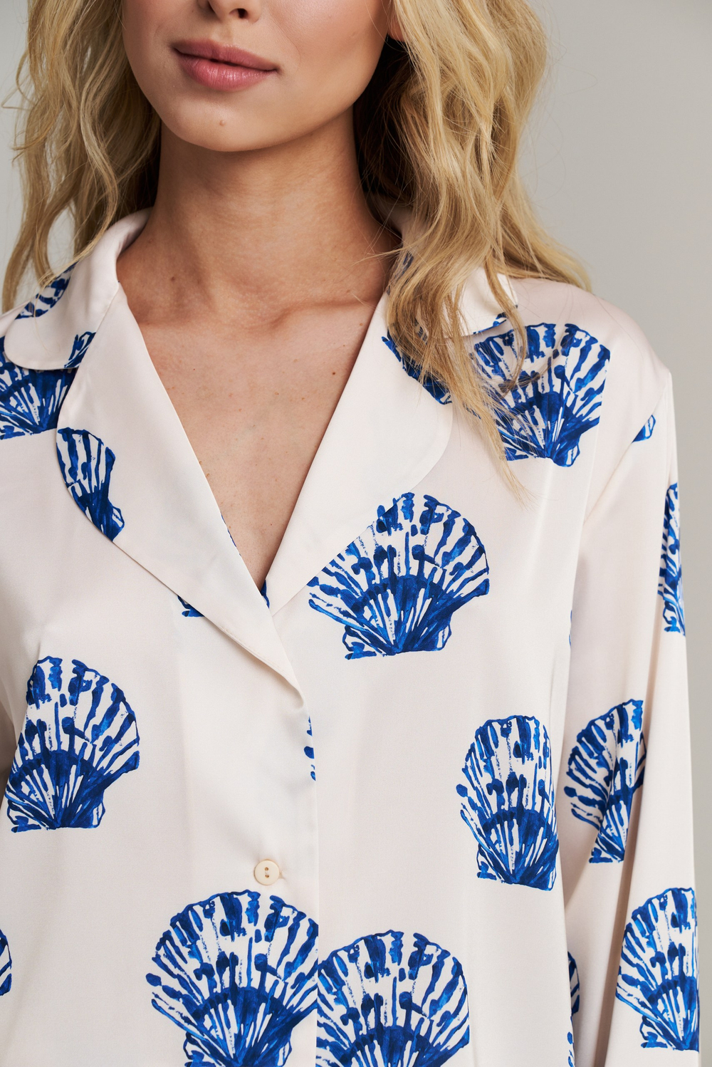 Пижамная блуза из шелка