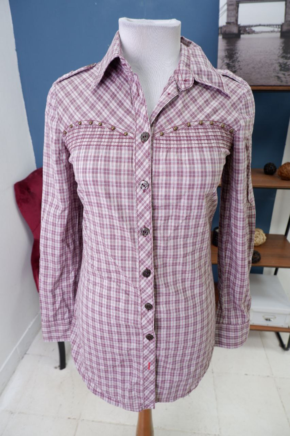 Рубашка QS by s.Oliver в клетку 40 размер