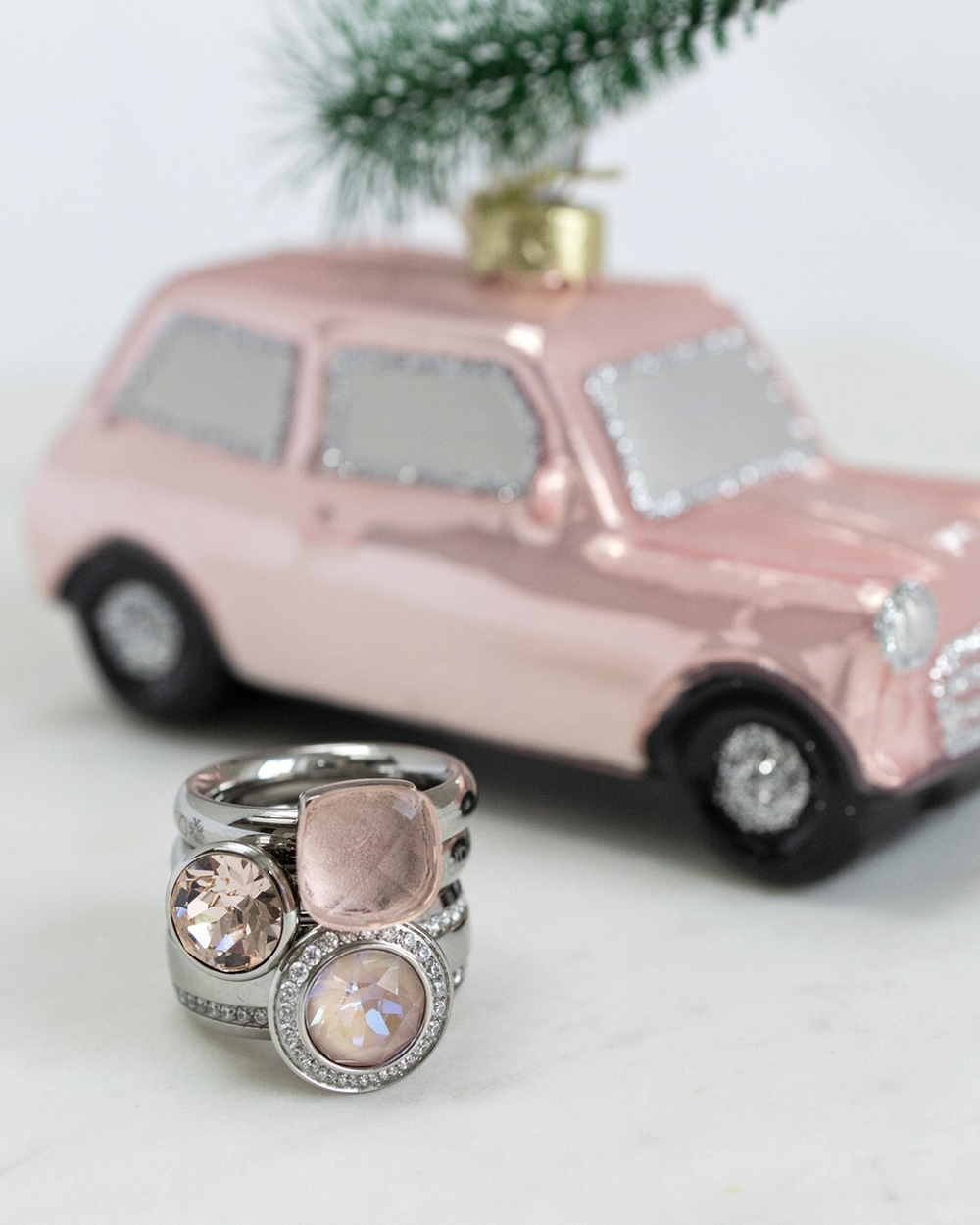 Кольцо Qudo Firenze Dark Rose Opal 17.2 мм 610085 R/S