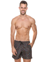 Мужские пляжные шорты с принтом в виде кепок (Размер: XXL) (Цвет: темно-синий)