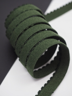 Резинка отделочная хаки ажурная ширина 10 мм с учетом фестона