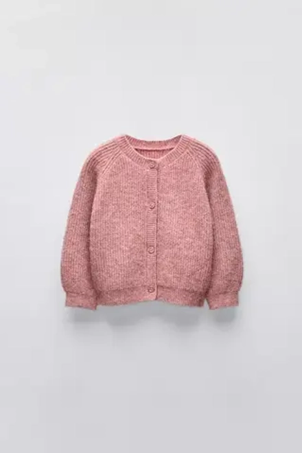 ZARA КАРДИГАН ПЛАТОЧНОЙ ВЯЗКИ, ЛОСОСЕВЫЙ