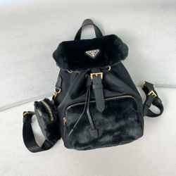 Prada Re-Nylon and Shearling Backpack 25 cm
