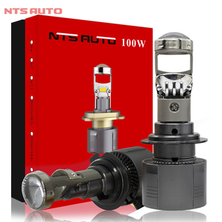Автолампа LED  МИНИ Н 7 к-т (вентилятор) NTS A80 LENS 100W 6500K 4500LM 12-24V (A80-H7-100W)