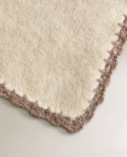 ZARA HOME ДЕТСКИЙ ПЛЕД ИЗ СМЕСОВОЙ ШЕРСТИ, ЭКРЮ