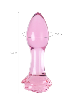 Анальная втулка Sexus Glass, стекло, розовая, 12,6 см
